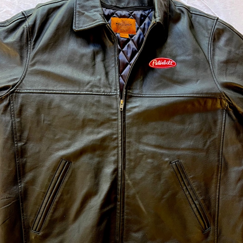 Peterbilt Black Leather Jacket Large - image 2